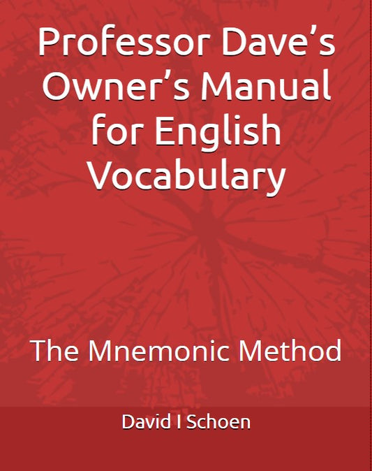 Professor Dave's Owner's Manual for English Vocabulary - Full Sized Paperback
